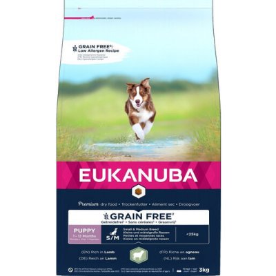 Eukanuba Grain Free S/M Puppy Jehněčí 3 kg – Zbozi.Blesk.cz