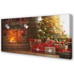 Obrazy na plátně Krb Vánoční dárky 100x50 cm – Hledejceny.cz