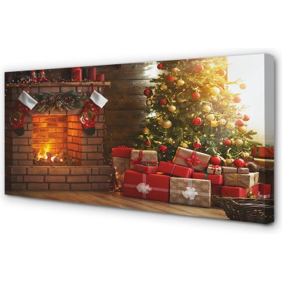 Obrazy na plátně Krb Vánoční dárky 100x50 cm – Hledejceny.cz