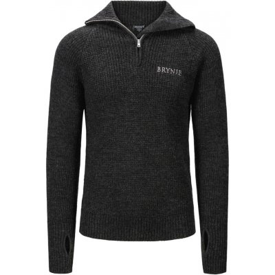 Brynje Wool Sweater Zip-polo tmavě šedá – Zboží Dáma
