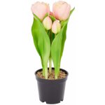 Umělá květina v květináči Tulipány světle růžová