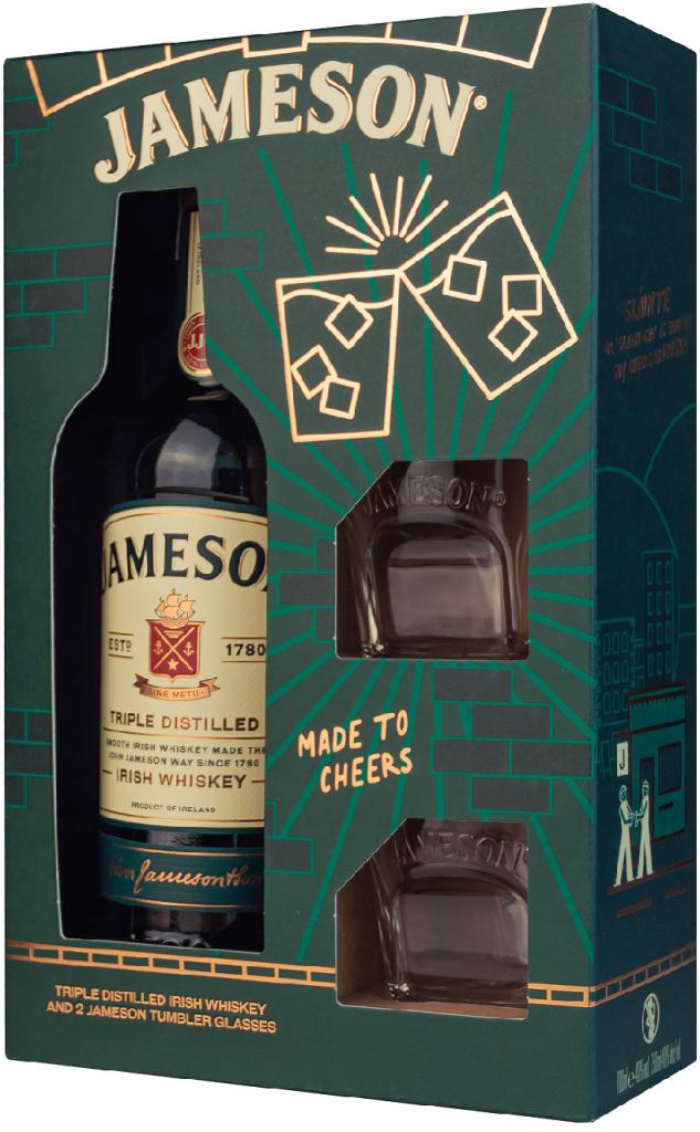 Jameson 40% 0,7 l (dárkové balení 2 sklenice) od 454 Kč - Heureka.cz