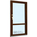 Kömmerling balkonové dveře 70 AD OS s příčkou pravé tmavý dub/bílá 90 x 210 cm oboustranná klika + FAB + hliníkový práh – Hledejceny.cz