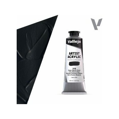 Vallejo Artist akrylová barva 60 ml 319 ivory black – Zboží Dáma