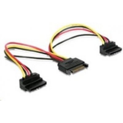 Kabel SATA napájecí na 2x SATA 90°, rozdvojka,15cm – Zboží Živě