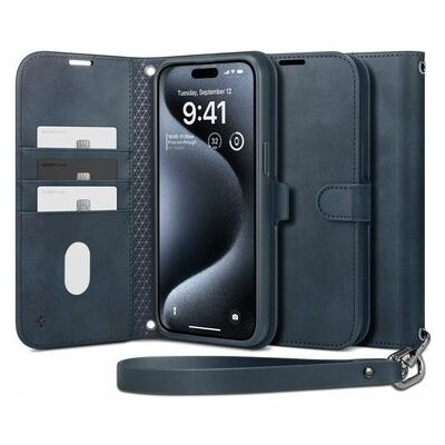 Spigen Wallet S Pro typu peněženka Apple iPhone 15 Pro Max modré – Hledejceny.cz