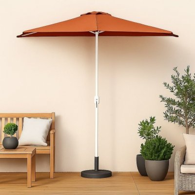 Garthen 29879 Půlkruhový zahradní slunečník terakota vč. příslušenství – Hledejceny.cz