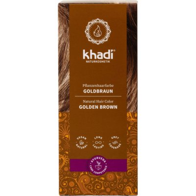 Khadi rostlinná barva na vlasy Henna ZLATÁ HNĚDÁ 100 g – Zboží Dáma