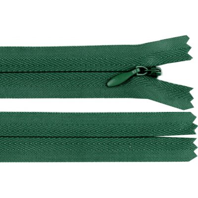 Spirálový zip skrytý šíře 3 mm, délka 20 cm - tmavě zelený – Hledejceny.cz