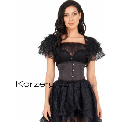 Korzety.cz Korzet Stahovací korzet pod prsa v extra nízkém střihu z černého saténu pro pas – Zboží Mobilmania