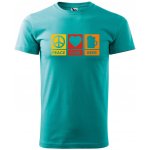 Dobrý Triko pánské tričko Peace Love beer Emerald – Hledejceny.cz
