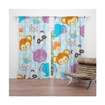 Sablio Závěs Zoo pro děti: 2ks 140x250cm – Hledejceny.cz