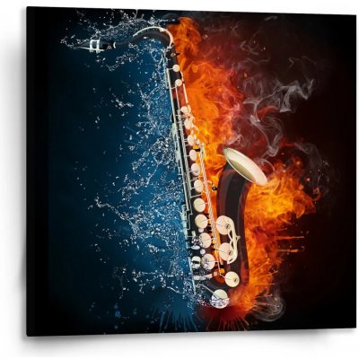 Sablio Obraz Ohnivý saxofon - 110x110 cm – Hledejceny.cz