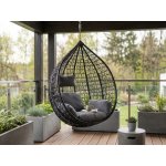 Textilomanie Černé závěsné křeslo KOKON bez stojanu šedý polštář – Hledejceny.cz