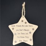AMADEA Dřevěná dekorace hvězda Good Friends Are Like Stars ..16cm – Hledejceny.cz