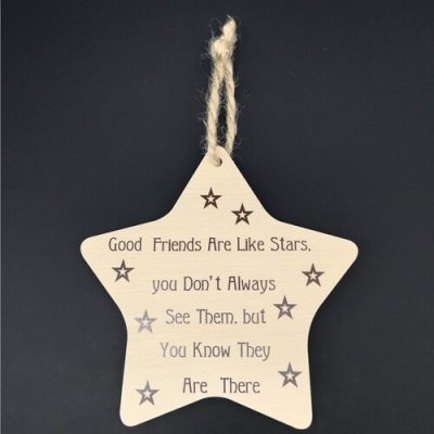 AMADEA Dřevěná dekorace hvězda Good Friends Are Like Stars ..16cm – Hledejceny.cz