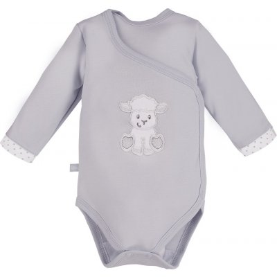 EEVI Kojenecké body s dlouhým rukávem Newborn šedá – Zboží Dáma