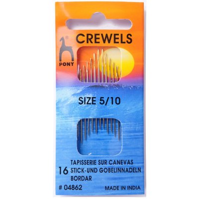 Storex Jehly vyšívací ostré PONY 604862 5 / 10 blistr, zlatá ucha, 16 kusů (8 velikosti) – Zbozi.Blesk.cz