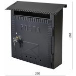 Kovoinox Poštovní schránka H 230 x L 270 x W 70 mm – HobbyKompas.cz