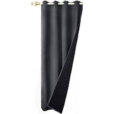 Prošívaný zatemňující, termoizolační, vodoodpudivý a akustický závěs se zavěšením grommet top - Tmavě šedý, 132 x 213 cm – Zboží Mobilmania