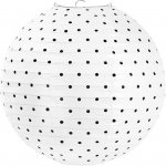 Lampion kulatý 30 cm bílý s malými puntíky – Zboží Mobilmania