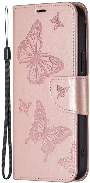 Pouzdro Embossing Pattern Motyl Samsung Galaxy A54 5G růžové