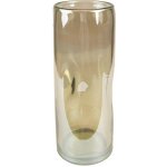 Hnědo-zelená ručně foukaná skleněná úzká váza - Ø 9*23 cm - Clayre & Eef – Zboží Dáma