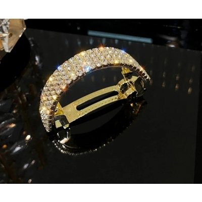 B-TOP Luxusní vlasová spona s kamínky - zlatá