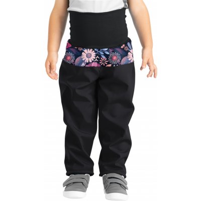 Unuo Batolecí softshellové kalhoty s fleecem Basic Černá Kouzelné květiny – Zboží Mobilmania