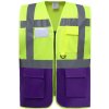 Pracovní oděv Yoko Vesta HVW801 Hi-Vis multifunkční výstražná COT-79W801zw801 Žlutá fluorescent/purpurová