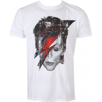 David Bowie tričko Halftone Flash Face bílá