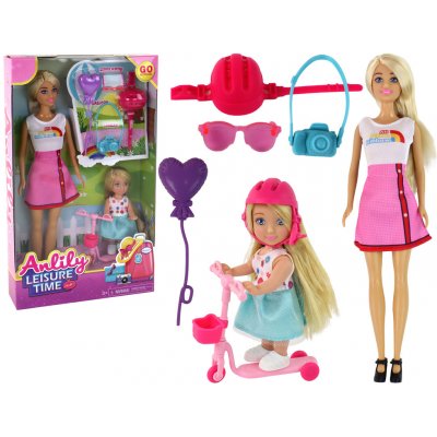 LEAN Toys Anlily Matka a dcera Koloběžka s blond vlasy – Sleviste.cz