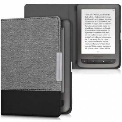 KW Mobile Fabric Flip KW4334422 pro Pocketbook 614/615/624/625/626 světle šedé – Zboží Živě