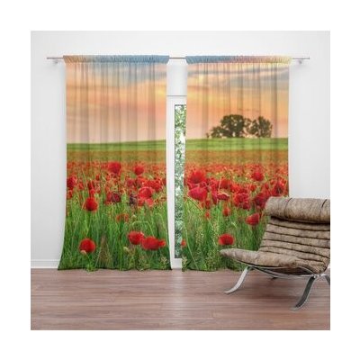 Sablio Závěs Pole vlčích máků 2: 2ks 140x250cm – Hledejceny.cz