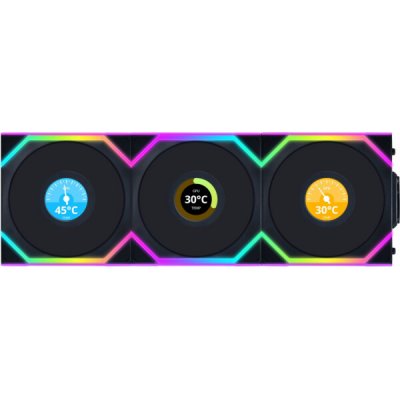 Lian Li UNI FAN SL Wireless LCD 120 Black 3ks včetně ovladače 12RSLLCD1W3B – Zboží Živě