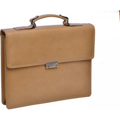 Triton kožená ručně šitá pánská aktovka Sidon béžová – Sleviste.cz