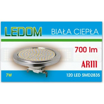 Ledom LED žárovka 7W 120xSMD2835 AR111 12V 700lm Teplá bílá