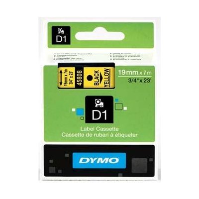 DYMO Originální páska D1 45808 19mm x 7m černý tisk/žlutý podklad (S0720880) – Hledejceny.cz
