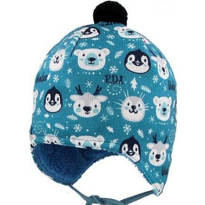 Kojenecká zimní čepice se zvířátky RDX modrá – Sleviste.cz