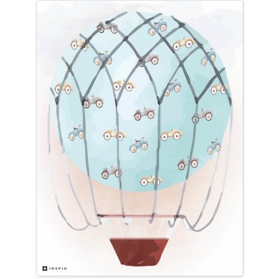 Obrazy na stěnu do dětského pokoje - Retro balón – Zboží Mobilmania