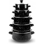 Herzberg Cooking HG-04128: 10 Pieces Enamel Kitchen Cooking Pot and Casserole with Glass Lid – Zbozi.Blesk.cz