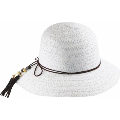 Biju Dámský klobouk s ozdobným provázkem korálky a střapci 9001318-1 bílý – Zboží Mobilmania