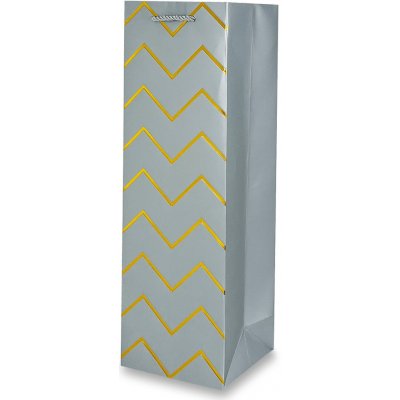 Dárková papírová taška na lahev - silver – Zboží Mobilmania