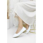 Cathay moda lakované baleríny 3710-10 bílé – Zboží Dáma