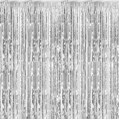 Dekorační závěs metalický stříbrný 100 x 200 cm – Hledejceny.cz