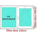 Soft Dvoukřídlé plastové okno 150x140 cm FIX+OS – HobbyKompas.cz