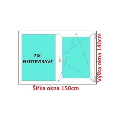 Soft Dvoukřídlé plastové okno 150x140 cm FIX+OS – Zbozi.Blesk.cz