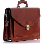 Mazzini business stylová pánská aktovka Marco z pravé kůže hnědá – Zboží Dáma
