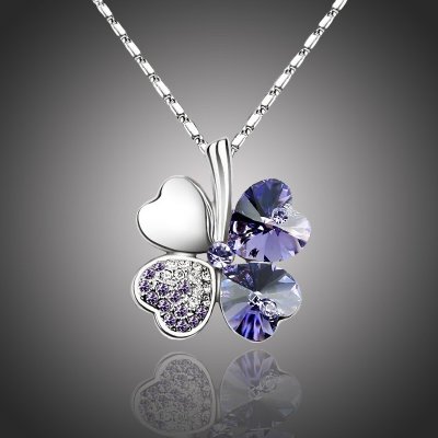 Sisi Jewelry Swarovski Elements čtyřlístek pro štěstí tmavě fialový Fialová NH1045