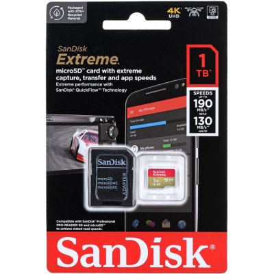 SanDisk Extreme PRO 1TB microSDXC 200R/140W + adaptér SDSQXCD-1T00-GN6MA – Zboží Živě